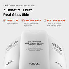 PURCELL 24/7 PORE DEFENCE AMPOULE WITH PIXCELL BIOM™ / Premium klases sprejserums ādas mitrināšanai un poru sašaurināšanai